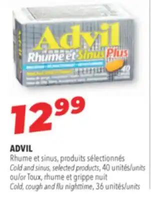 Familiprix ADVIL Cold and sinus, selected products, 40 units or Cold, cough and flu nighttime, 36 units offer