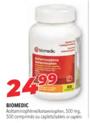 Familiprix BIOMEDIC Acetaminophen, 500 mg, tablets or caplets offer