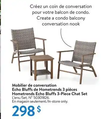 Walmart Hometrends Echo Buffs 3-Piece Chat Set offer