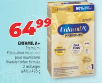 Familiprix ENFAMIL A+ Premium, Powdered infant formula, 2 recharges refills x 496 g offer