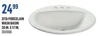 Canac Zita Porcelain Wash Basin 20 in. X 17 in offer