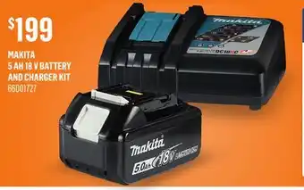 Canac Makita 5 Ah 18V Battery and Charger Kit offer