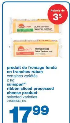 Wholesale Club PRODUIT DE FROMAGE FONDU EN TRANCHES RUBAN, 2 kg offer