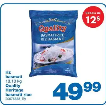 Wholesale Club RIZ BASMATI, 18,18 kg offer