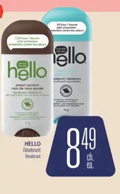 Jean Coutu HELLO Deodorant offer