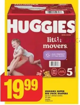 No Frills HUGGIES SUPER BIG PACK DIAPERS offer