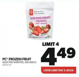 Real Canadian Superstore PC FROZEN FRUIT SELECTED VARIETIES, 300-600G offer