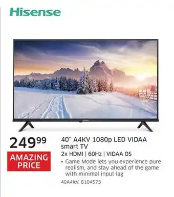 The Source Hisense 40 A4KV 1080p LED VIDAA smart TV offer