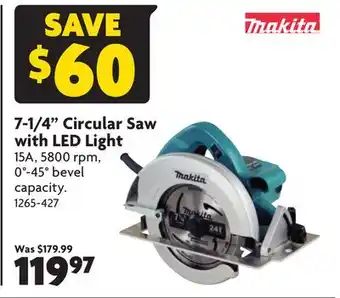 Home Hardware 7-1/4 Circular Saw with LED Light offer