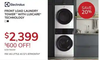 Goemans Appliances FRONT LOAD LAUNDRY TOWER WITH LUXCARE TECHNOLOGY offer
