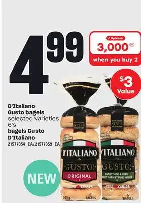 Independent City Market BAGELS GUSTO D'ITALIANO, 6'S offer