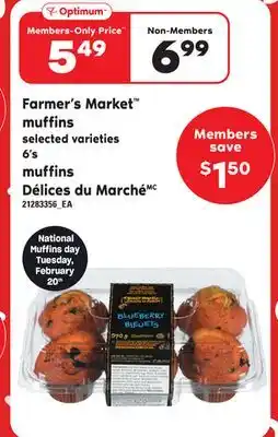 Independent City Market MUFFINS DÉLICES DU MARCHÉ, 6'S offer