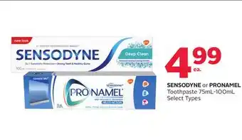 Rexall SENSODYNE or PRONAMEL Toothpaste 75mL-100mL offer
