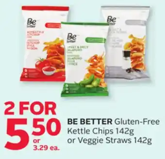 Rexall BE BETTER Gluten-Free Kettle Chips 142g or Veggie Straws 142g offer