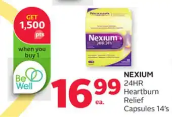 Rexall NEXIUM 24HR Heartburn Relief Capsules 14's offer