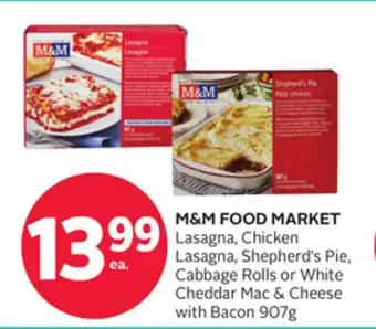 Rexall M & M FOOD MARKET Lasagna, Chicken Lasagna, Shepherd's Pie, Cabbage Rolls or White Cheddar Mac & Cheese with Bacon offer
