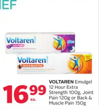 Rexall VOLTAREN Emulgel 12 Hour Extra Strength 100g, Joint Pain 120g or Back & Muscle Pain 150g offer