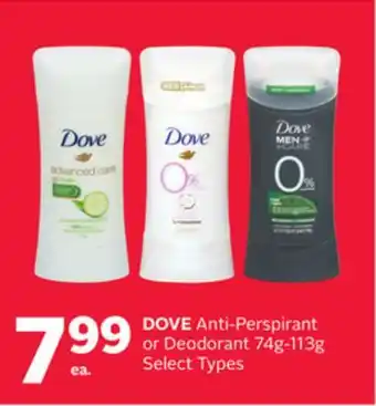 Rexall DOVE Anti-Perspirant or Deodorant offer