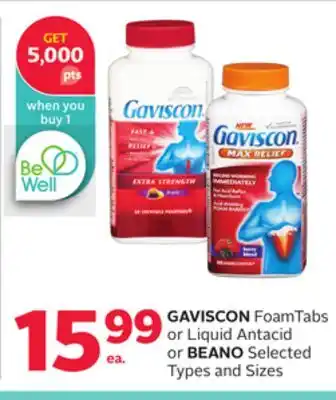 Rexall GAVISCON FoamTabs or Liquid Antacid or BEANO offer