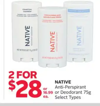Rexall NATIVE Anti-Perspirant or Deodorant offer
