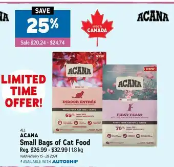 Ren’s Pets Depot ACANA Small Bags of Cat Food offer