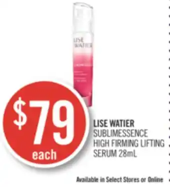 Shoppers Drug Mart LISE WATIER SUBLIMESSENCE HIGH FIRMING LIFTING SERUM offer