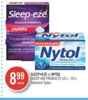 Shoppers Drug Mart SLEEP•EZE or NYTOL SLEEP AID PRODUCTS offer