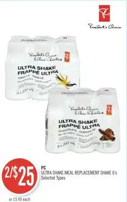 Shoppers Drug Mart PC ULTRA SHAKE MEAL REPLACEMENT SHAKE 6's offer