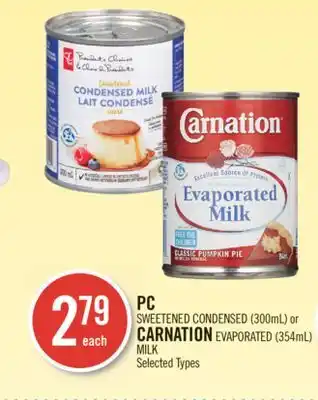 Shoppers Drug Mart PC SWEETENED CONDENSED (300mL) or CARNATION EVAPORATED (354mL) MILK offer