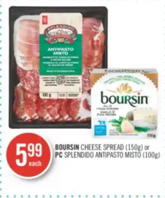 Shoppers Drug Mart BOURSIN CHEESE SPREAD (150g) or PC SPLENDIDO ANTIPASTO MISTO (100g) offer