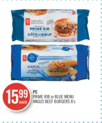 Shoppers Drug Mart PC PRIME RIB or BLUE MENU ANGUS BEEF BURGERS offer