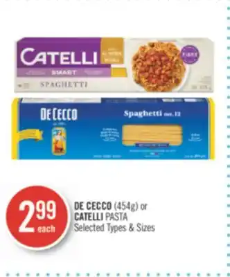 Shoppers Drug Mart DE CECCO (454g) or CATELLI PASTA offer