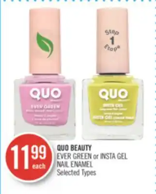 Shoppers Drug Mart QUO BEAUTY EVER GREEN or INSTA GEL NAIL ENAMEL offer