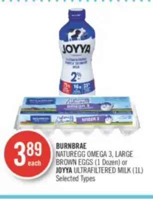 Shoppers Drug Mart BURNBRAE NATUREGG OMEGA 3, LARGE BROWN EGGS (1 Dozen) or JOYYA ULTRAFILTERED MILK (1L) offer
