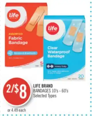 Shoppers Drug Mart LIFE BRAND BANDAGES offer