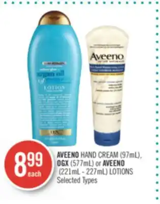Shoppers Drug Mart AVEENO HAND CREAM (97mL), OGX (577mL) or AVEENO (221mL - 227mL) LOTIONS offer