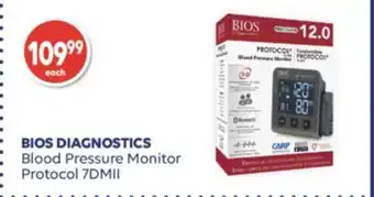 Wellwise by Shoppers BIOS DIAGNOSTICS Blood Pressure Monitor Protocol 7DMII offer