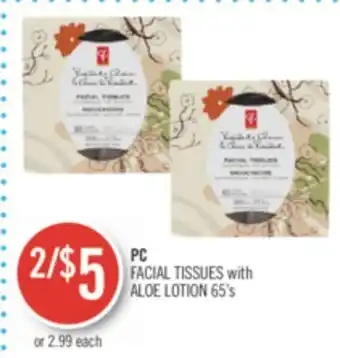 Shoppers Drug Mart PC FACIAL TISSUES with ALOE LOTION offer