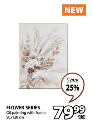 JYSK FLOWER SERIES Oil painting with frame offer