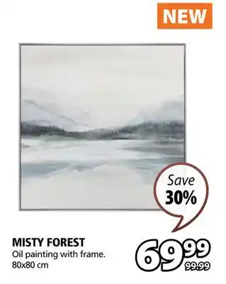 JYSK MISTY FOREST Oil painting with frame offer