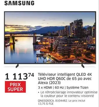 The Source Téléviseur intelligent QLED 4K UHD HDR Q60C de 65 po avec Alexa (2023) SAMSUNG offer