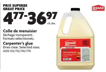 Home Hardware Carpenter's glue offer