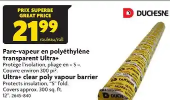 Home Hardware Ultra+ clear poly vapour barrier offer