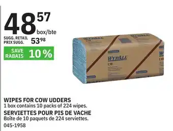 BMR WIPES FOR COW UDDERS offer