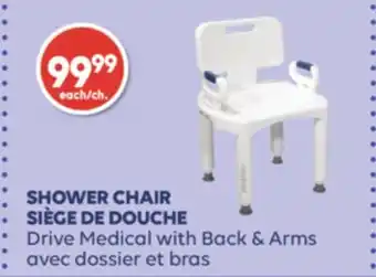 Wellwise by Shoppers SIÈGE DE DOUCHE Drive Medical avec dossier et bras offer