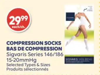 Wellwise by Shoppers Bas de Compression Sigvaris Series 146/186 15-20mmhg offer