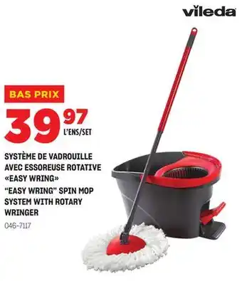 BMR SYSTÈME DE VADROUILLE AVEC ESSOREUSE ROTATIVE EASY WRING vileda offer