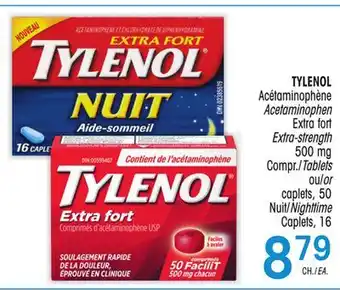Uniprix TYLENOL Acétaminophène/Acetaminophen, Extra fort/Extra-strength 500 mg, Nuit/Nighttime offer