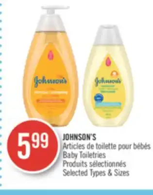 Pharmaprix JOHNSON'S Baby Toiletries offer