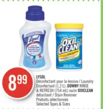 Pharmaprix LYSOL Laundry Disinfectant(1.2 L), DOWNY RINSE & REFRESH (754 mL) or OXICLEAN Stain Remover offer